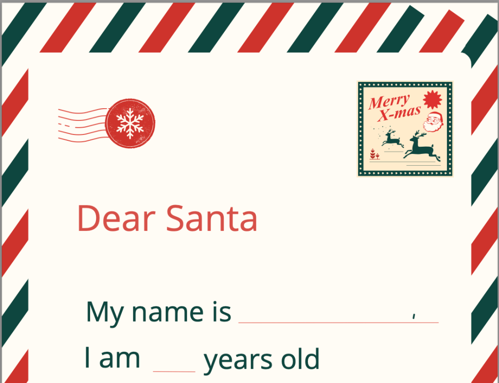 Santa Letter Template for&nbsp;Children